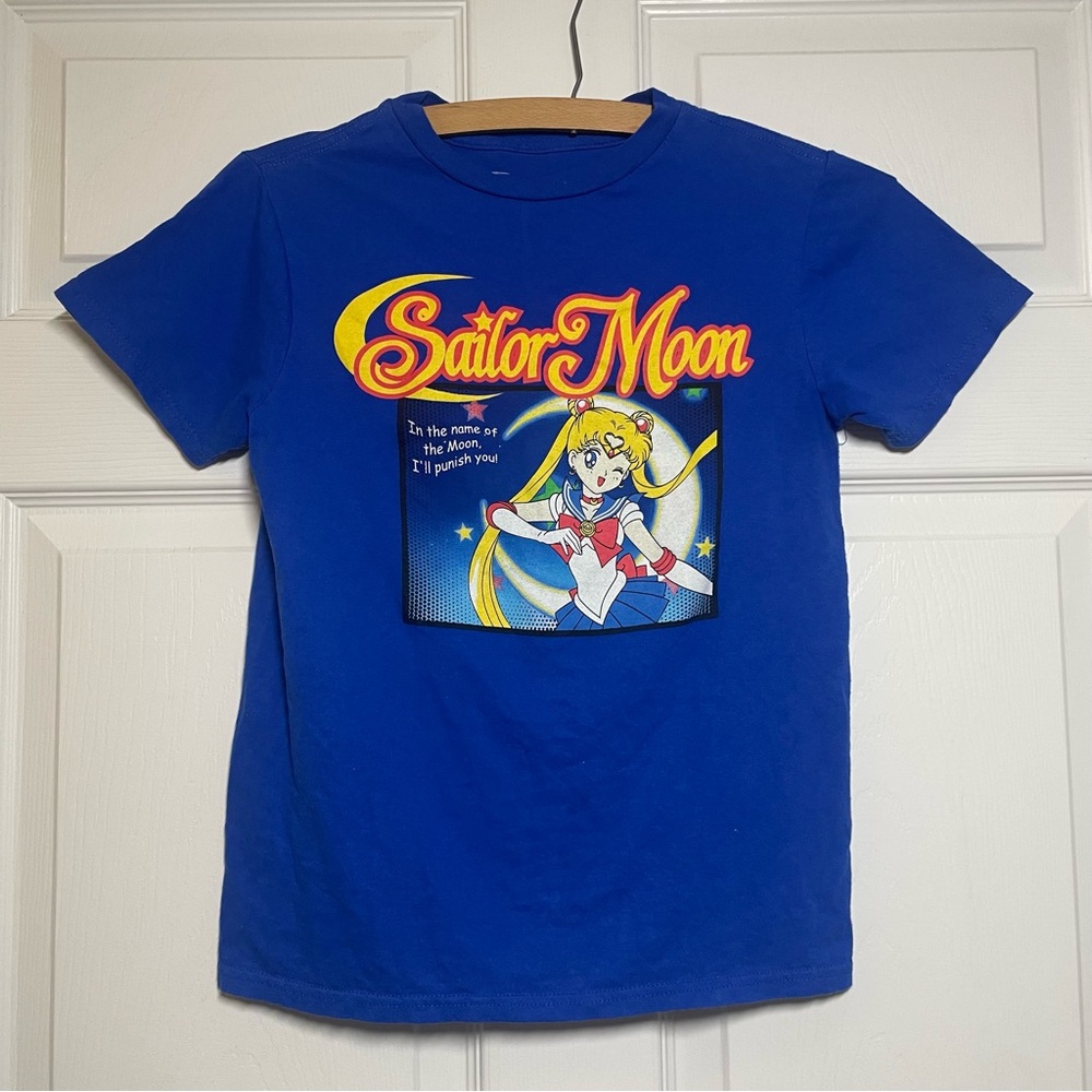 Sailor Moon Anime Womens Small Youth Medium Graphic Print T Shirt Short Sleeve